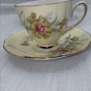 Colclough Product of Ridgway Potteries LTD. Yellow Tea Cup & Saucer England